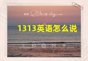 1313英语怎么说