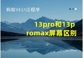 13pro和13promax屏幕区别