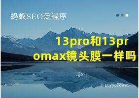 13pro和13promax镜头膜一样吗