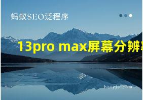 13pro max屏幕分辨率