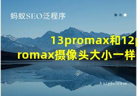 13promax和12promax摄像头大小一样吗