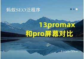 13promax和pro屏幕对比