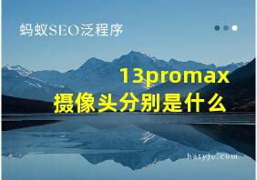 13promax摄像头分别是什么