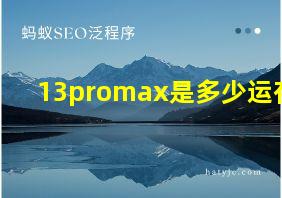 13promax是多少运存