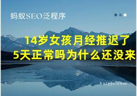 14岁女孩月经推迟了5天正常吗为什么还没来