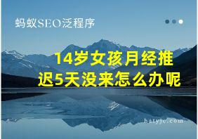 14岁女孩月经推迟5天没来怎么办呢