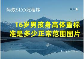 16岁男孩身高体重标准是多少正常范围图片