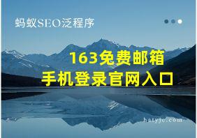 163免费邮箱手机登录官网入口