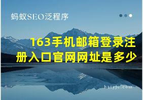 163手机邮箱登录注册入口官网网址是多少