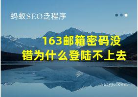 163邮箱密码没错为什么登陆不上去