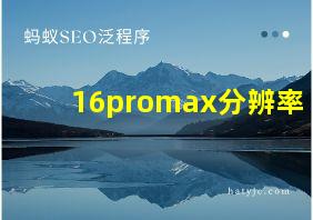 16promax分辨率