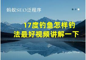 17度钓鱼怎样钓法最好视频讲解一下