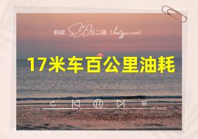 17米车百公里油耗