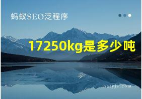 17250kg是多少吨