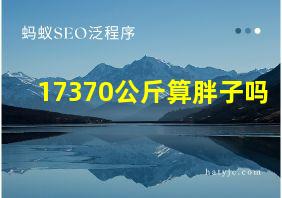 17370公斤算胖子吗