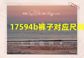 17594b裤子对应尺码