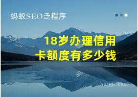 18岁办理信用卡额度有多少钱