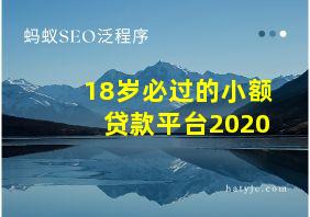 18岁必过的小额贷款平台2020