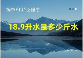 18.9升水是多少斤水