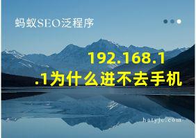 192.168.1.1为什么进不去手机