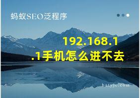 192.168.1.1手机怎么进不去