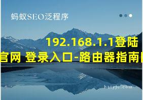 192.168.1.1登陆官网 登录入口-路由器指南网