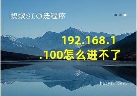 192.168.1.100怎么进不了