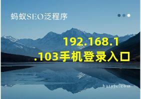 192.168.1.103手机登录入口