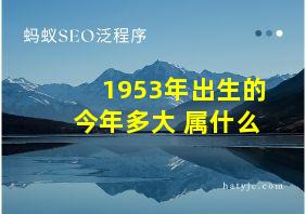 1953年出生的今年多大 属什么