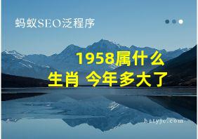 1958属什么生肖 今年多大了