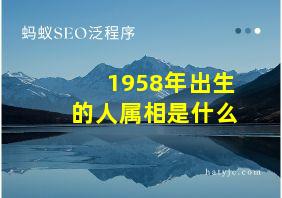 1958年出生的人属相是什么