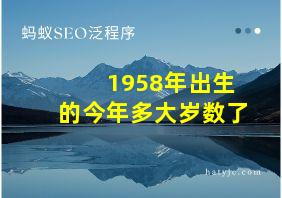 1958年出生的今年多大岁数了