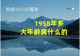 1958年多大年龄属什么的