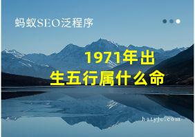 1971年出生五行属什么命