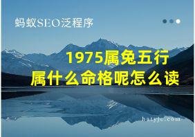 1975属兔五行属什么命格呢怎么读