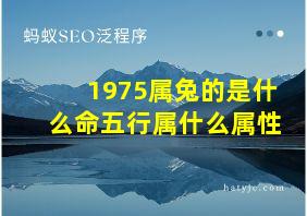 1975属兔的是什么命五行属什么属性