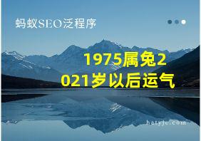 1975属兔2021岁以后运气