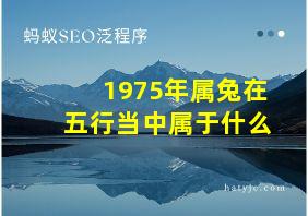 1975年属兔在五行当中属于什么