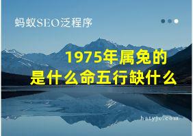 1975年属兔的是什么命五行缺什么