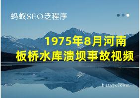 1975年8月河南板桥水库溃坝事故视频