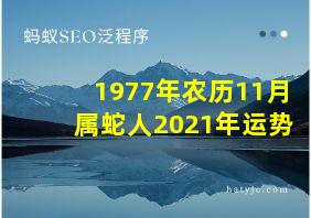 1977年农历11月属蛇人2021年运势