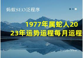 1977年属蛇人2023年运势运程每月运程