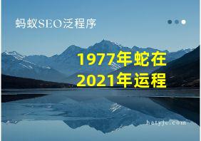 1977年蛇在2021年运程