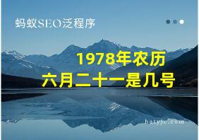 1978年农历六月二十一是几号