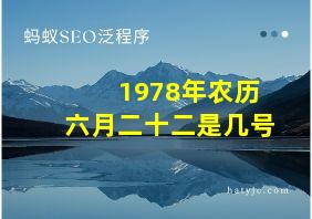 1978年农历六月二十二是几号