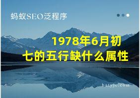 1978年6月初七的五行缺什么属性