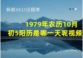 1979年农历10月初5阳历是哪一天呢视频