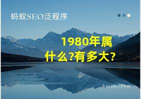 1980年属什么?有多大?