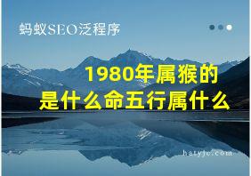 1980年属猴的是什么命五行属什么