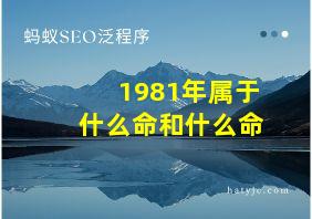 1981年属于什么命和什么命